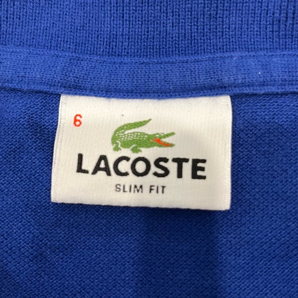 LACOSTE Pique Polo slim fit Mens US L / FR 6 Royal Blue - Picture 4 of 9